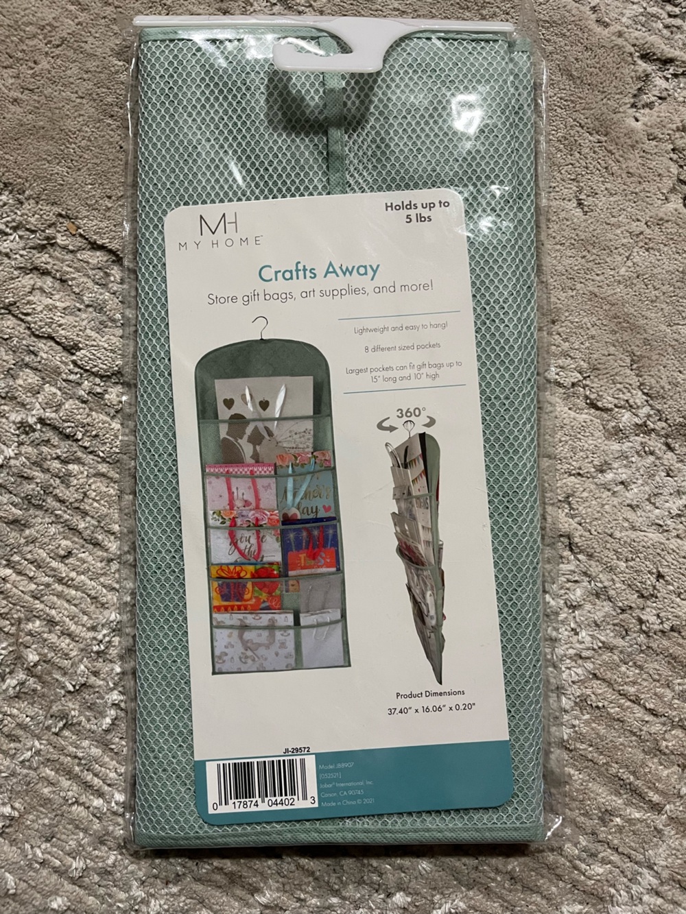 MY HOME Crafts Away Over-the-Door Organizer in Teal
